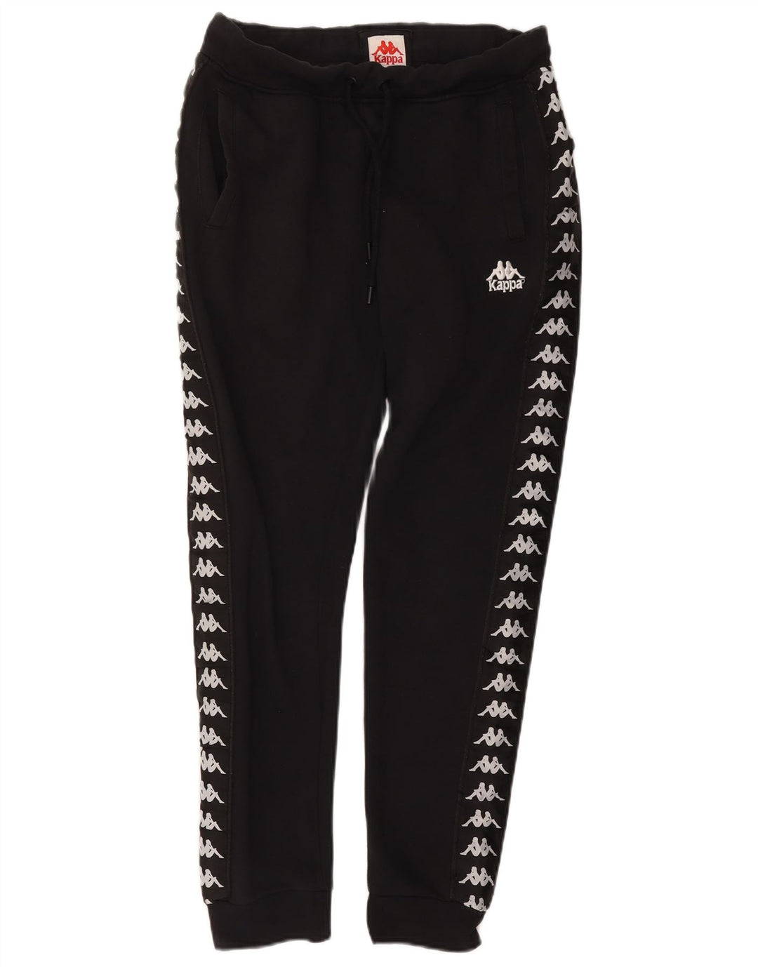 Kappa Mens Graphic Tracksuit Trousers Joggers Medium Black