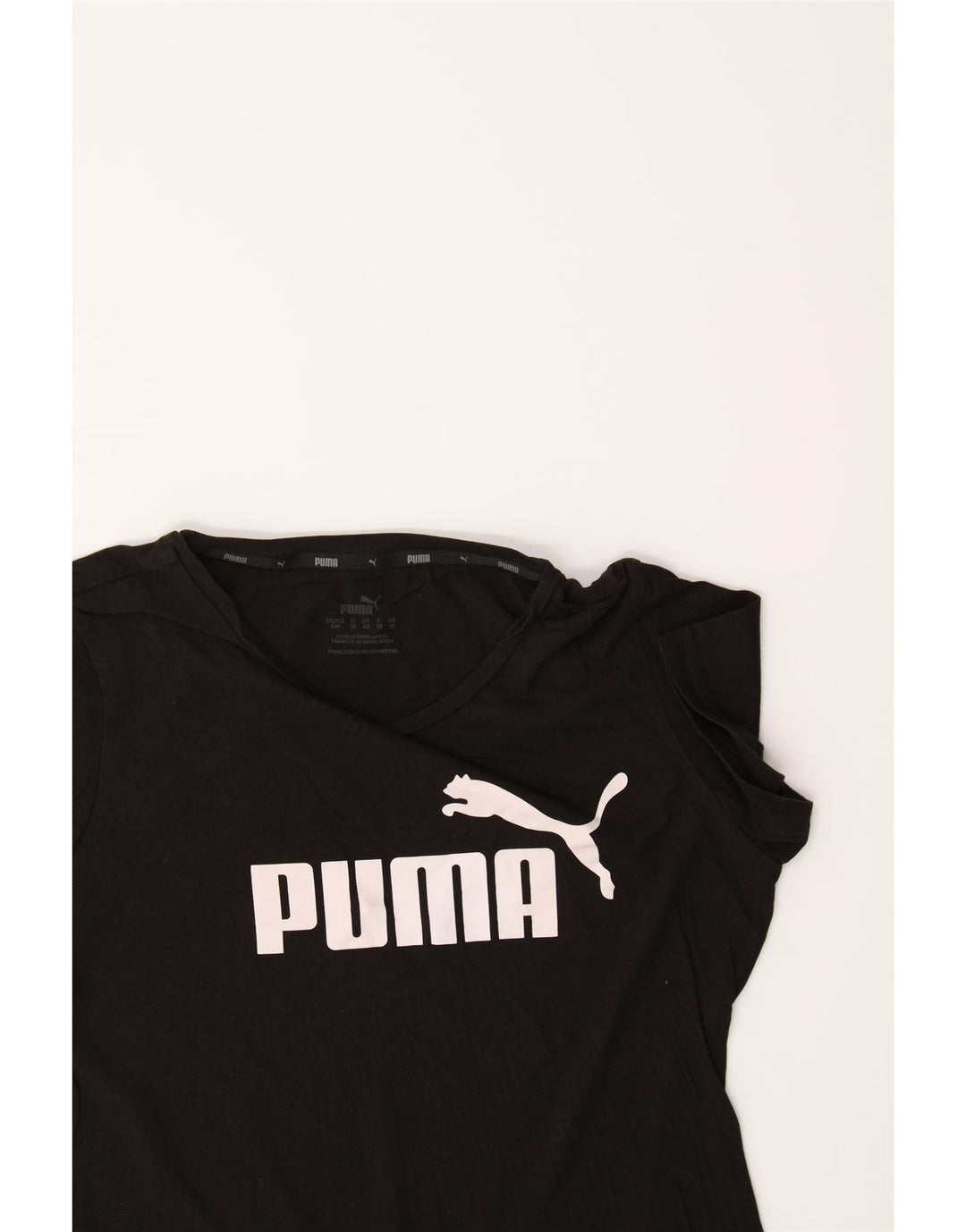 PUMA Womens Graphic T-Shirt Top UK 10 Small  Black Vintage Puma and Second-Hand Puma from Messina Hembry 
