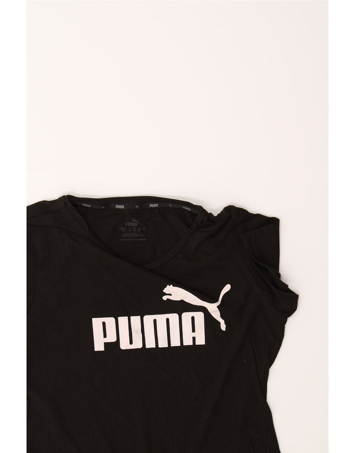 PUMA Womens Graphic T-Shirt Top UK 10 Small  Black Vintage Puma and Second-Hand Puma from Messina Hembry 