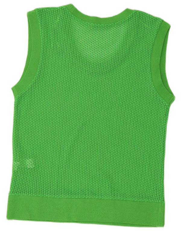 Zara Womens Vest Tank Top UK 14 Medium Green Cotton