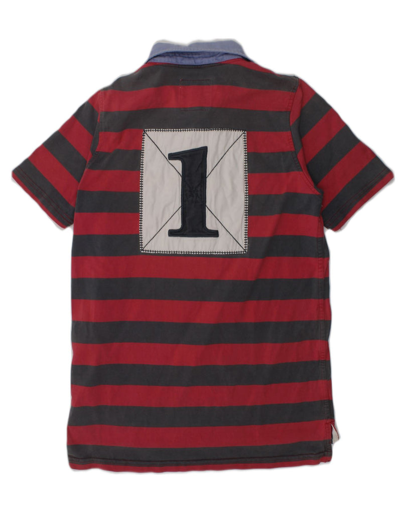 JOULES Boys Polo Shirt 11-12 Years Red Striped Cotton | Vintage Joules | Thrift | Second-Hand Joules | Used Clothing | Messina Hembry 