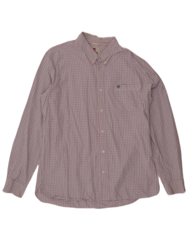 Timberland Mens Slim Fit Shirt XL Blue Check Cotton