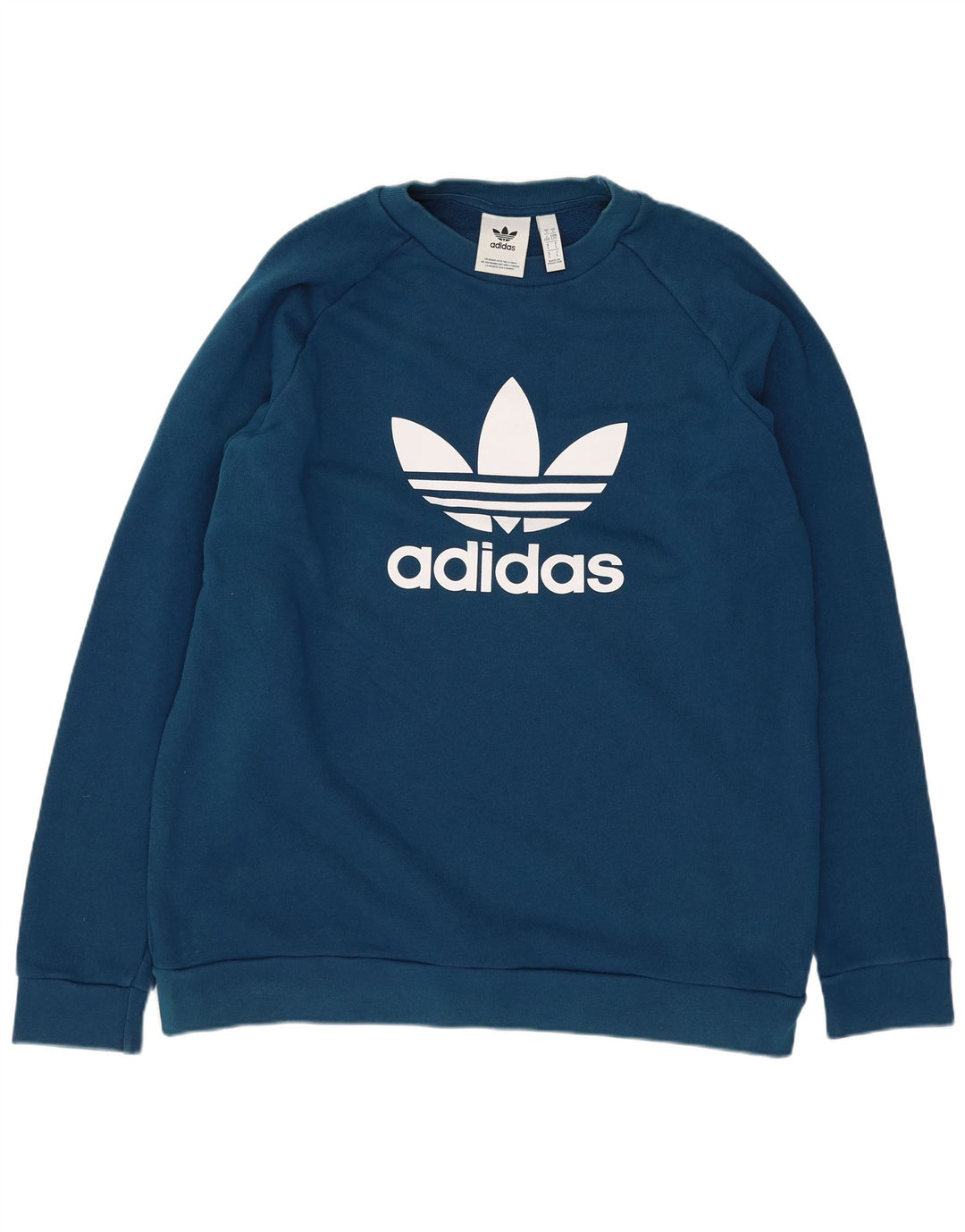 ADIDAS Mens Graphic Sweatshirt Jumper Large Blue Cotton
