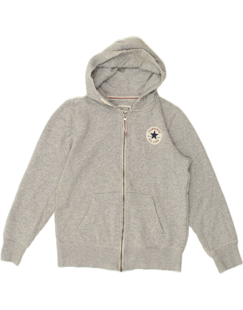 CONVERSE Boys Zip Hoodie Sweater 10-11 Years Medium Grey Cotton | Vintage Converse | Thrift | Second-Hand Converse | Used Clothing | Messina Hembry 