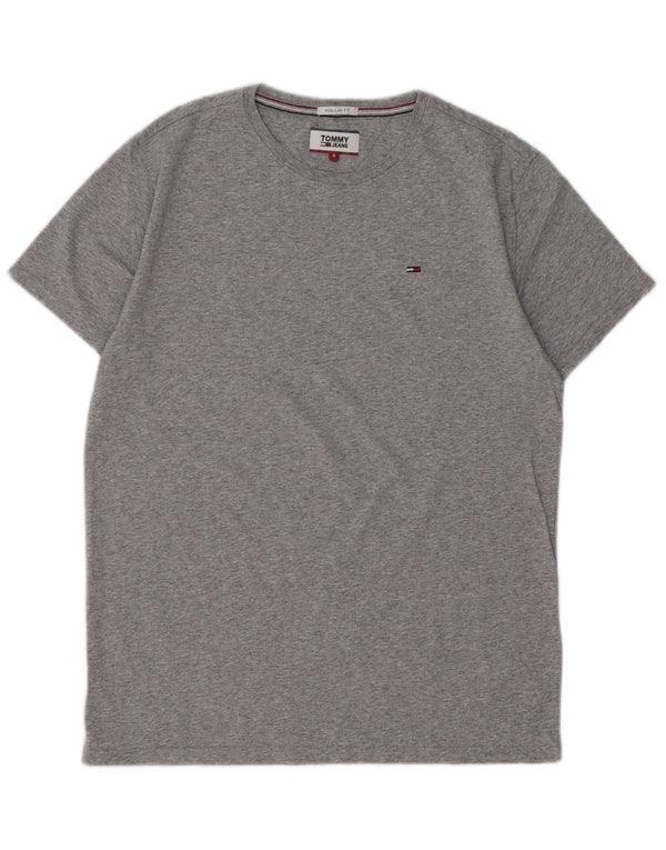 TOMMY HILFIGER Mens Regular Fit T-Shirt Top Small Grey Cotton