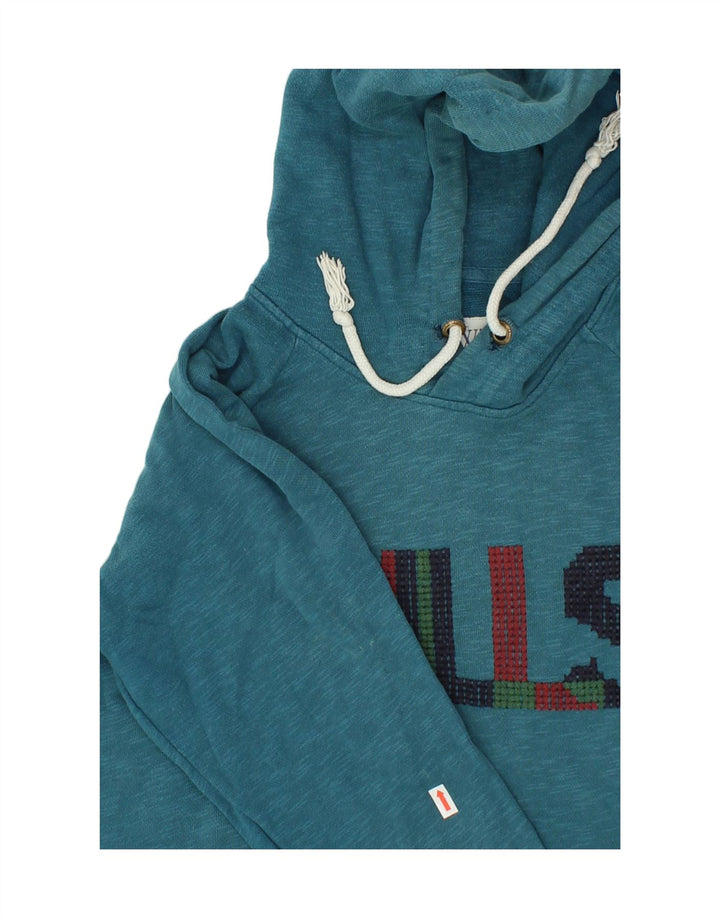 JACK WILLS Mens Graphic Hoodie Jumper Small Blue Cotton Vintage Jack Wills and Second-Hand Jack Wills from Messina Hembry 