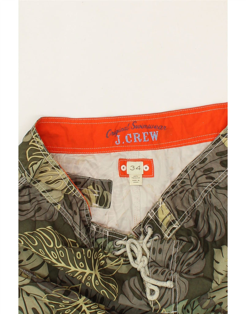 J. CREW Mens Abstract Pattern Swimming Shorts Large  Khaki Polyester Vintage J. Crew and Second-Hand J. Crew from Messina Hembry 