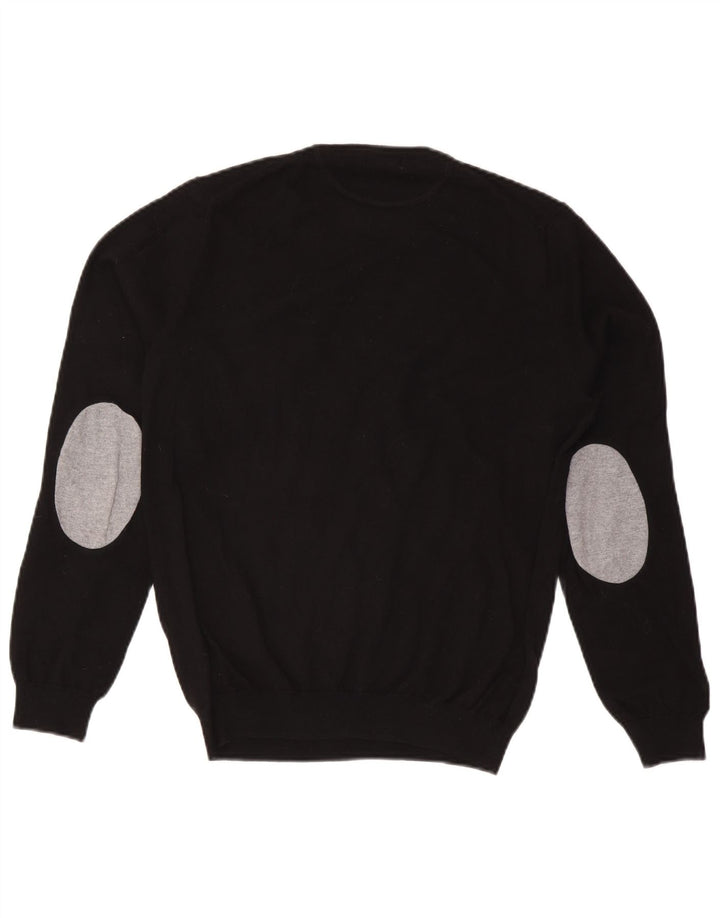Sun68 Mens Crew Neck Jumper Sweater Medium Black Wool