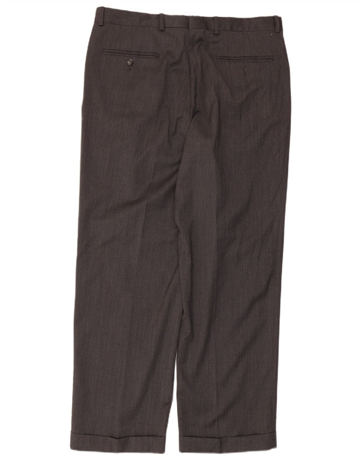Izod Mens Pegged Suit Trousers W36 L30 Grey Wool