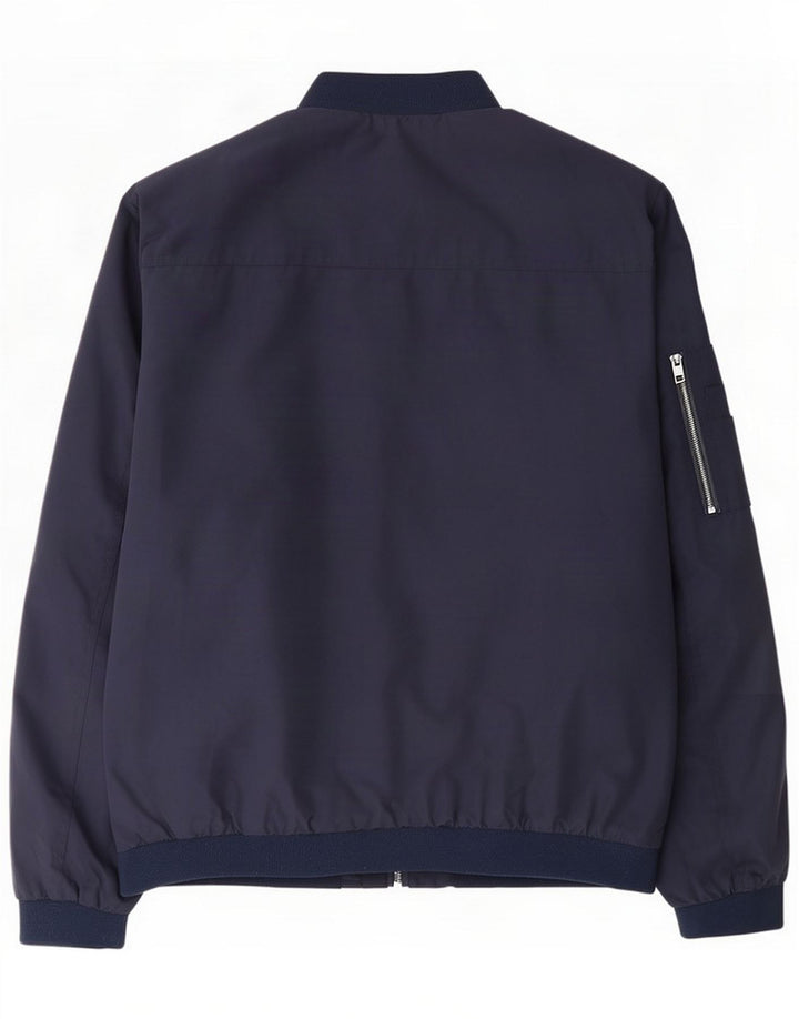 Jack & Jones Mens Bomber Jacket UK 40 Large Navy Blue Polyester