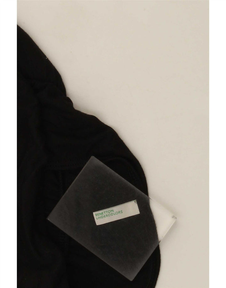 Benetton Womens Crop Strapless Top UK 8 Small Black
