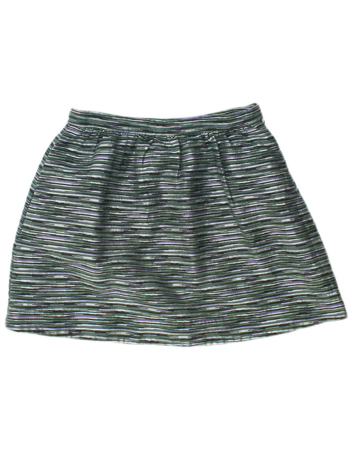 COS Womens A-Line Skirt EU 38 Medium W30  Green Striped Cotton