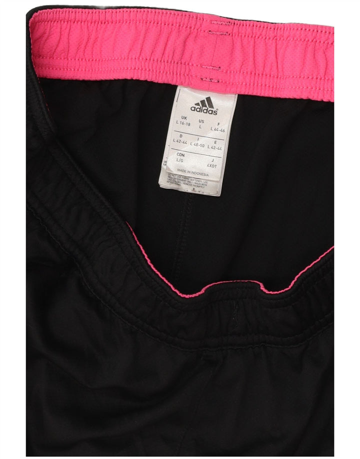 ADIDAS Womens Climalite Sport Shorts UK 16/18 Large  Black Polyester