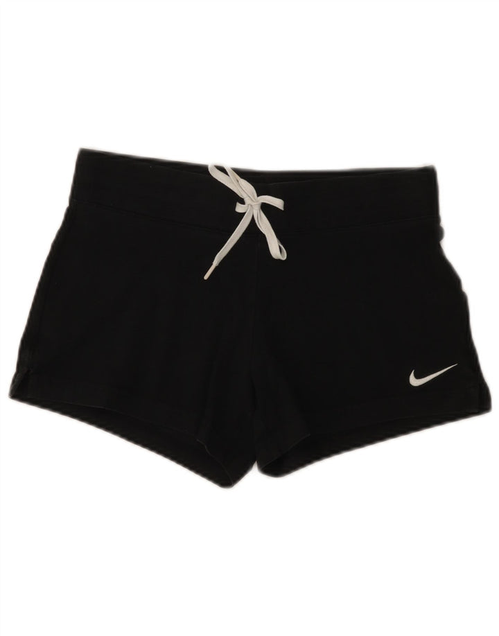 Nike Womens Sport Shorts UK 10 Small Black Cotton
