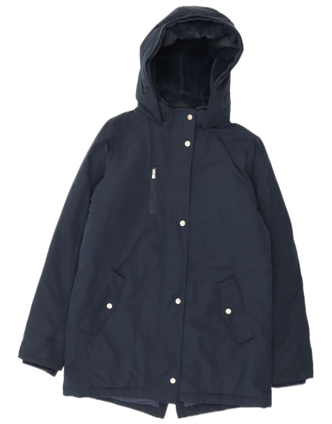 Marks & Spencer Girls Hooded Parka Jacket 13-14 Years Navy Blue