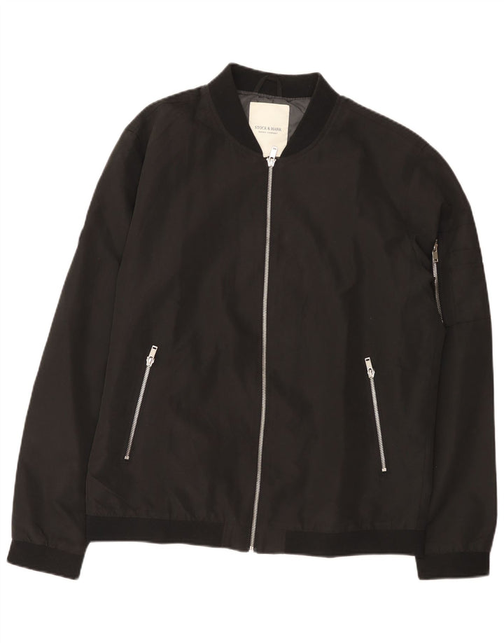 Vintage Mens Bomber Jacket UK 42 XL Black
