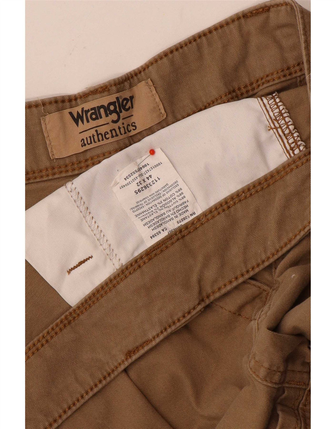 Wrangler Mens Straight Cargo Trousers W44 L32 Brown Cotton