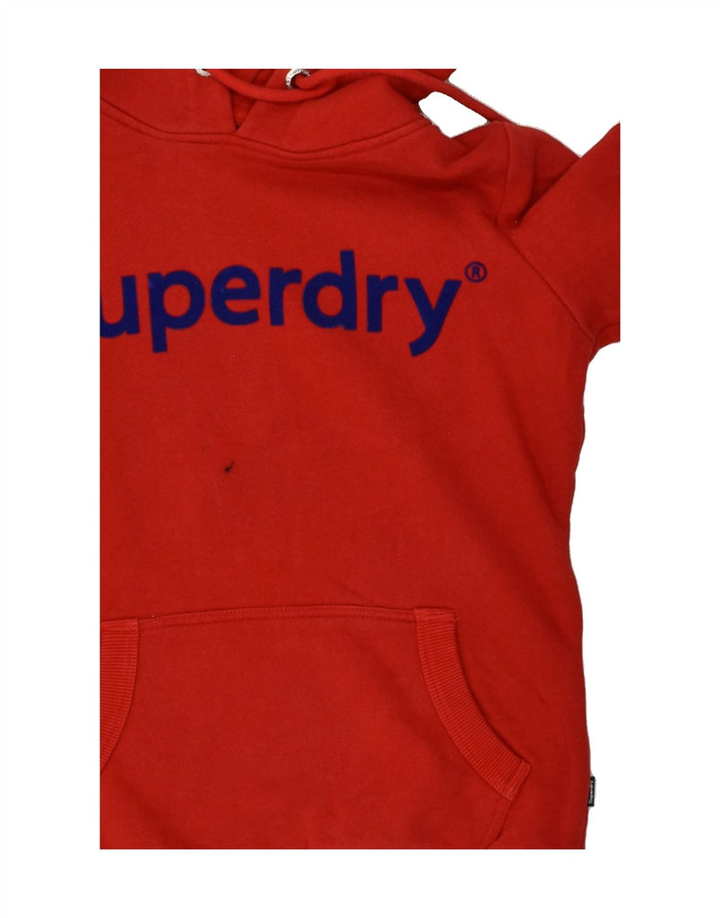 SUPERDRY Womens Graphic Hoodie Jumper UK 10 Small  Red Cotton | Vintage Superdry | Thrift | Second-Hand Superdry | Used Clothing | Messina Hembry 