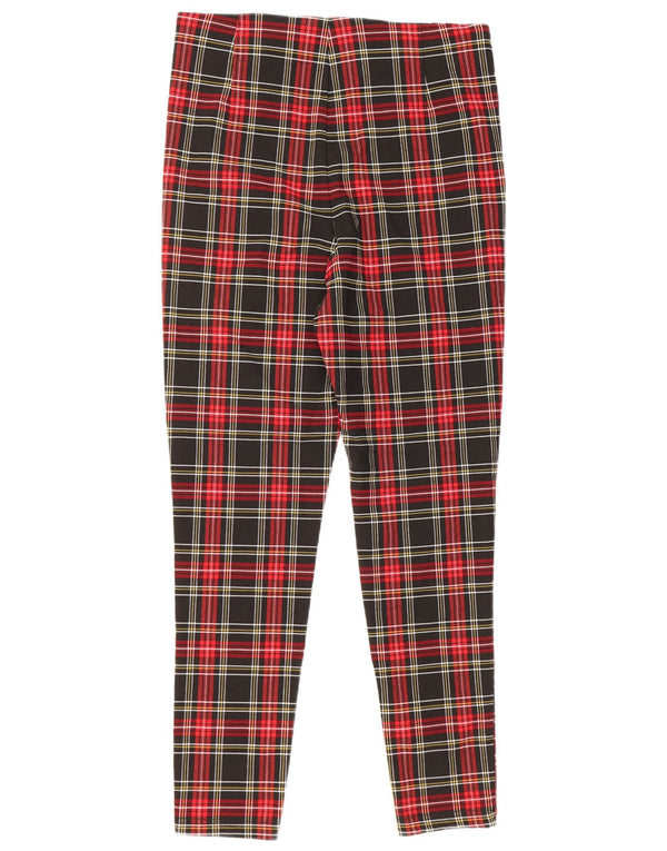 Zara Womens Skinny Casual Trousers XL W36 L27 Black Check Viscose