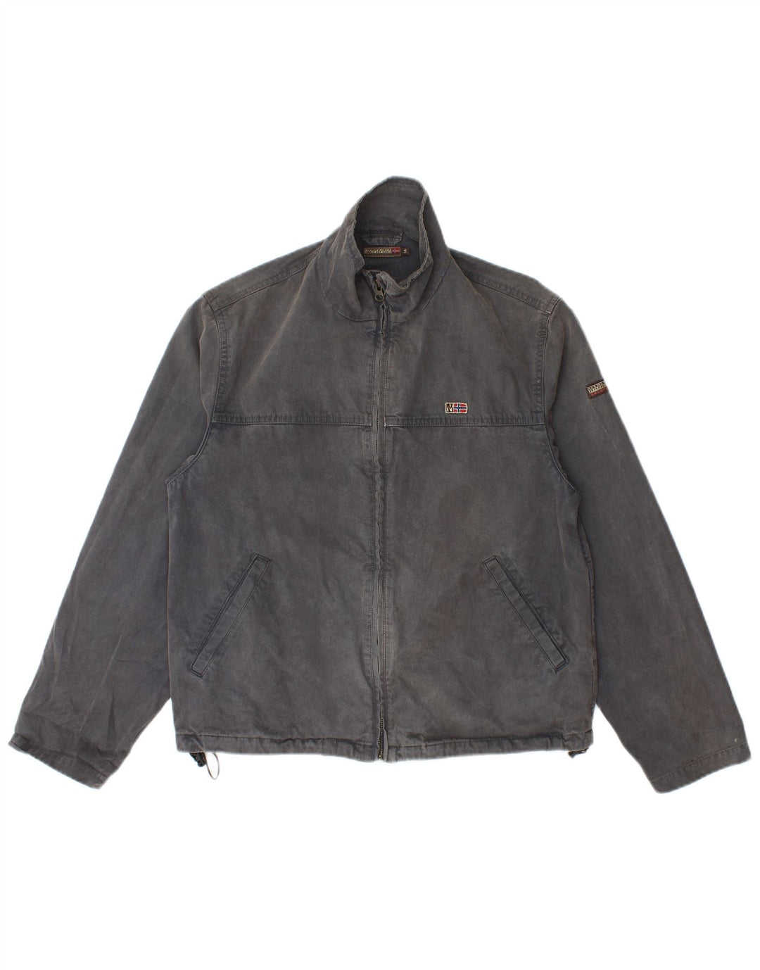 Napapijri Boys Geographic Graphic Bomber Jacket 13-14 Years  Grey Cotton