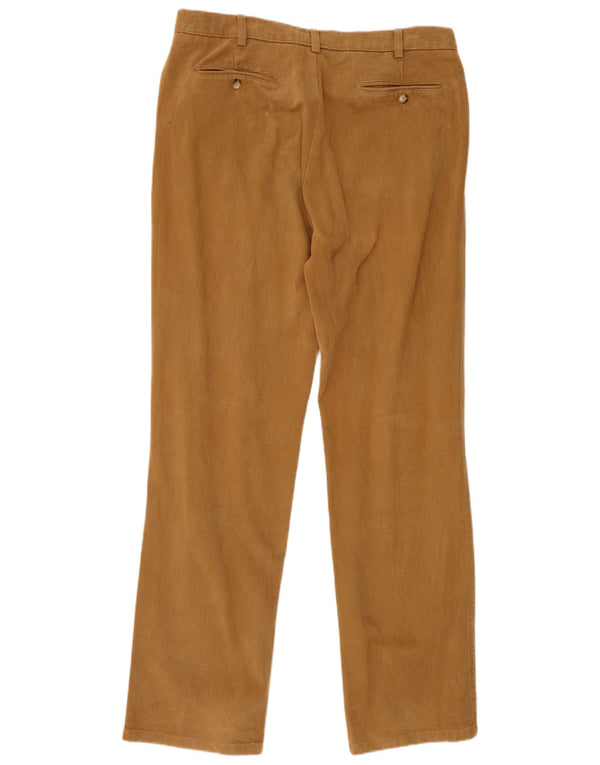 Trussardi Mens Straight Casual Trousers IT 52 XL W38 L34 Brown Cotton
