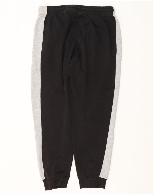 Kappa Mens Tracksuit Trousers Joggers Large Black Colourblock Cotton