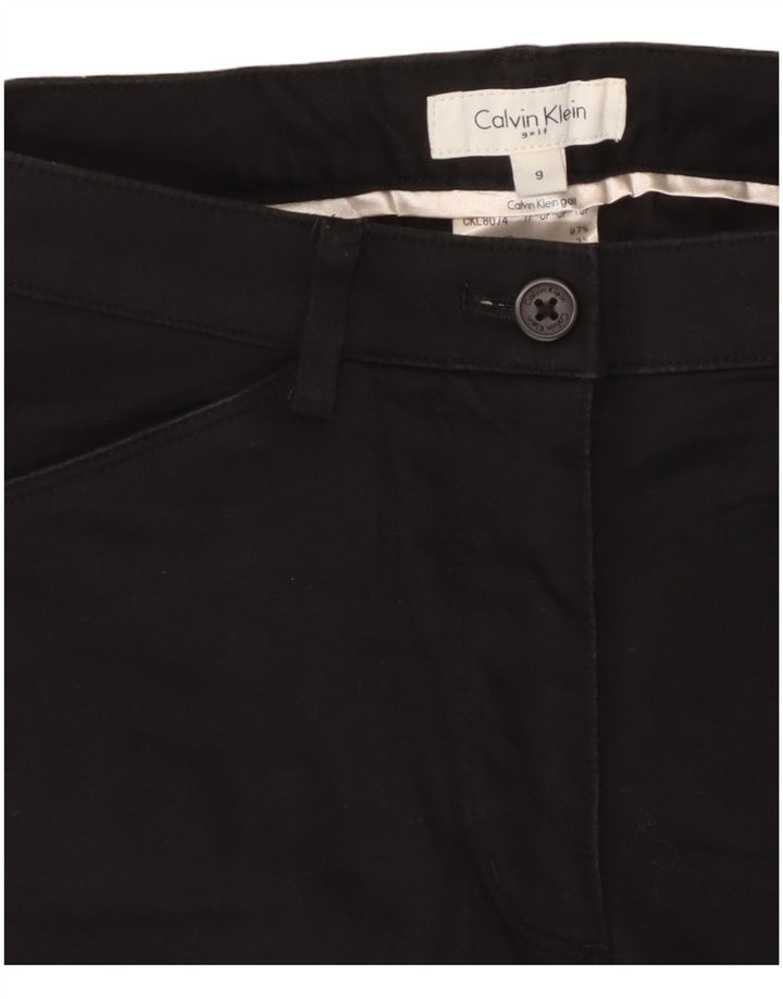 CALVIN KLEIN Womens Slim Cargo Trousers US 9 Medium W28 L26 Black Cotton