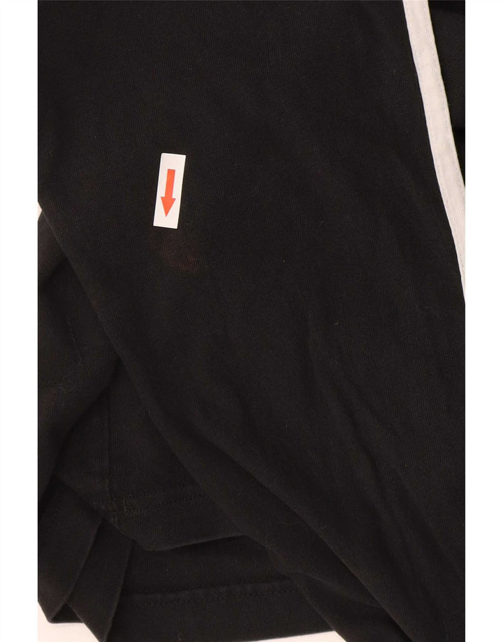 Adidas Mens Top Long Sleeve Medium Black Colourblock Cotton