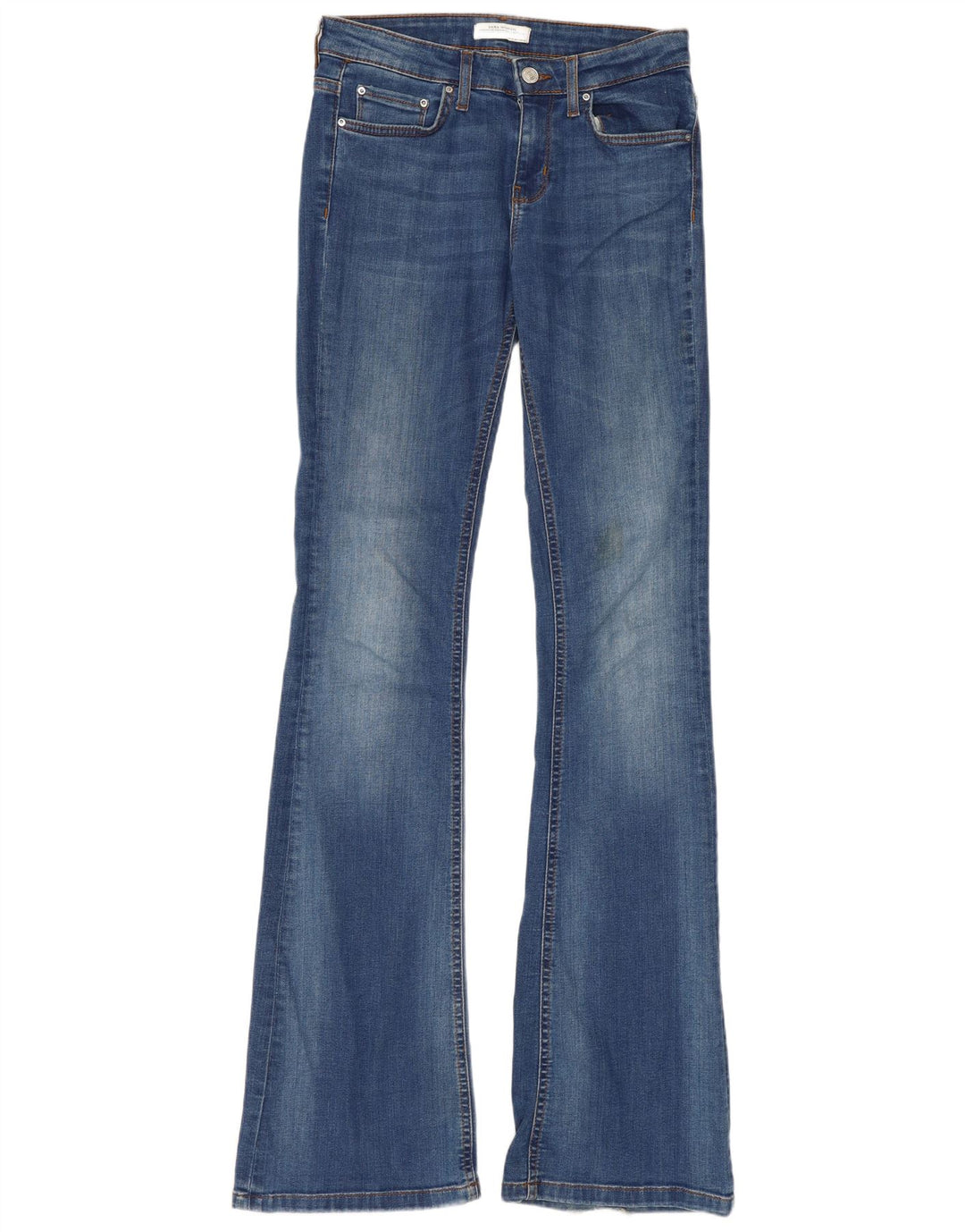Zara Womens Flared Jeans EU 36 XS W26 L35 Blue Cotton