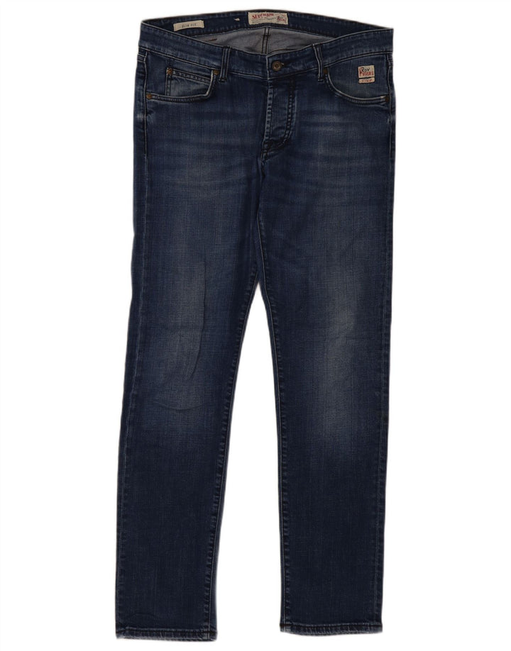 Roy Rogers Womens Slim Jeans W36 L32 Blue Cotton