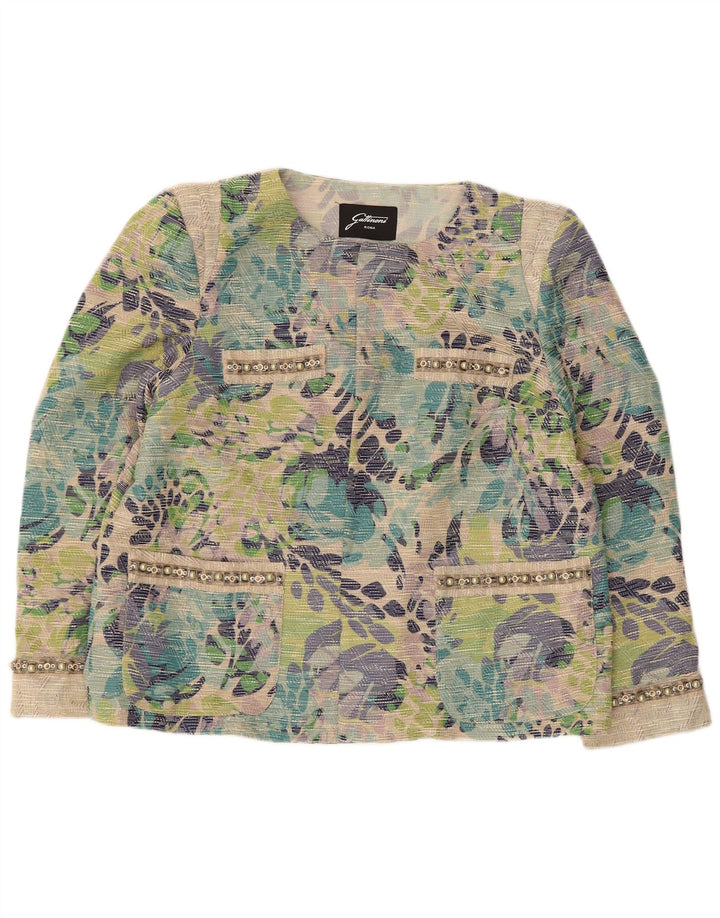 Gattinoni Womens Open Blazer Jacket UK 18 XL Multicoloured Floral