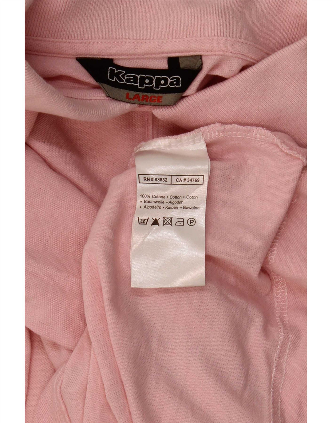 Kappa Mens Polo Shirt Large Pink Cotton