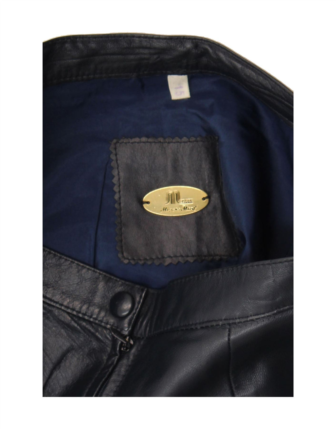VINTAGE Womens Leather Skirt W27 Small Navy Blue Vintage Vintage and Second-Hand Vintage from Messina Hembry 