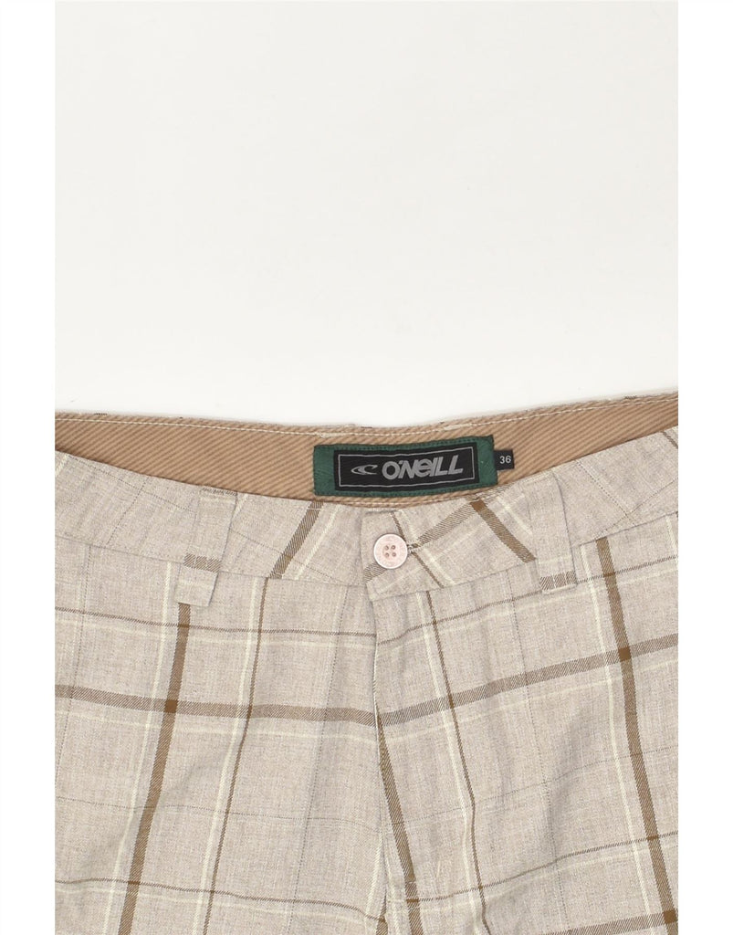 O'NEILL Mens Chino Shorts W36 Large  Grey Check Polyester | Vintage O'Neill | Thrift | Second-Hand O'Neill | Used Clothing | Messina Hembry 