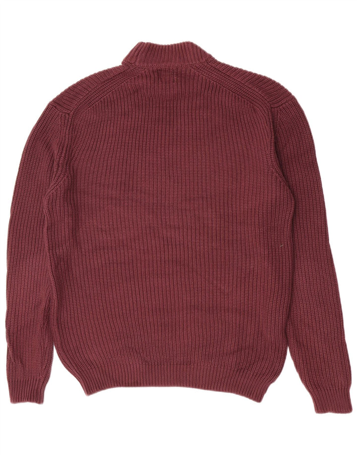 Zara Mens Turtle Neck Jumper Sweater Large Maroon