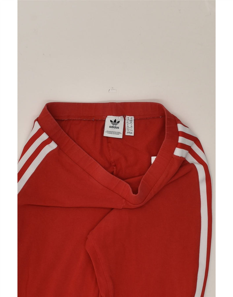 ADIDAS Womens Leggings UK 10 Small Red Cotton | Vintage Adidas | Thrift | Second-Hand Adidas | Used Clothing | Messina Hembry 