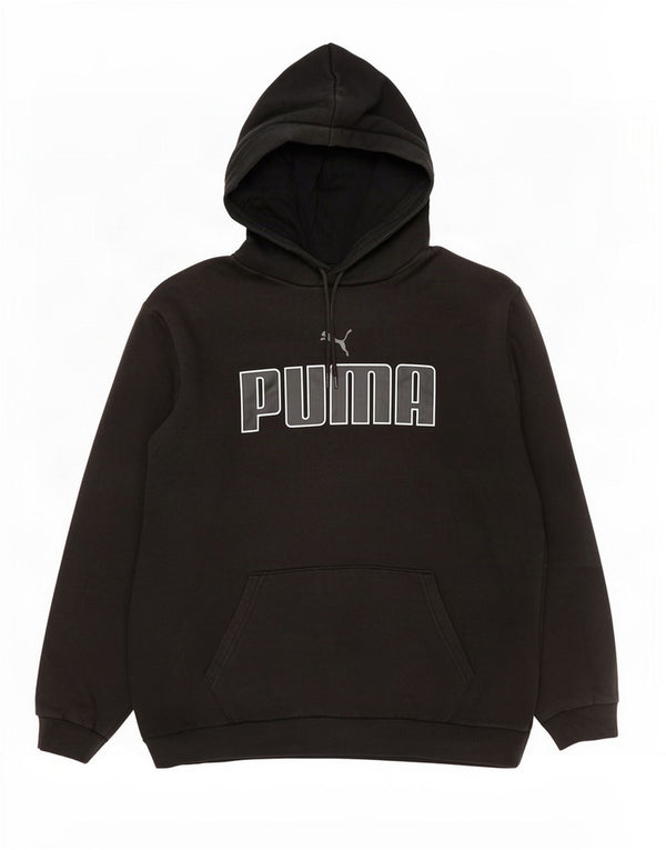 Puma Mens Graphic Hoodie Jumper Large Black Cotton