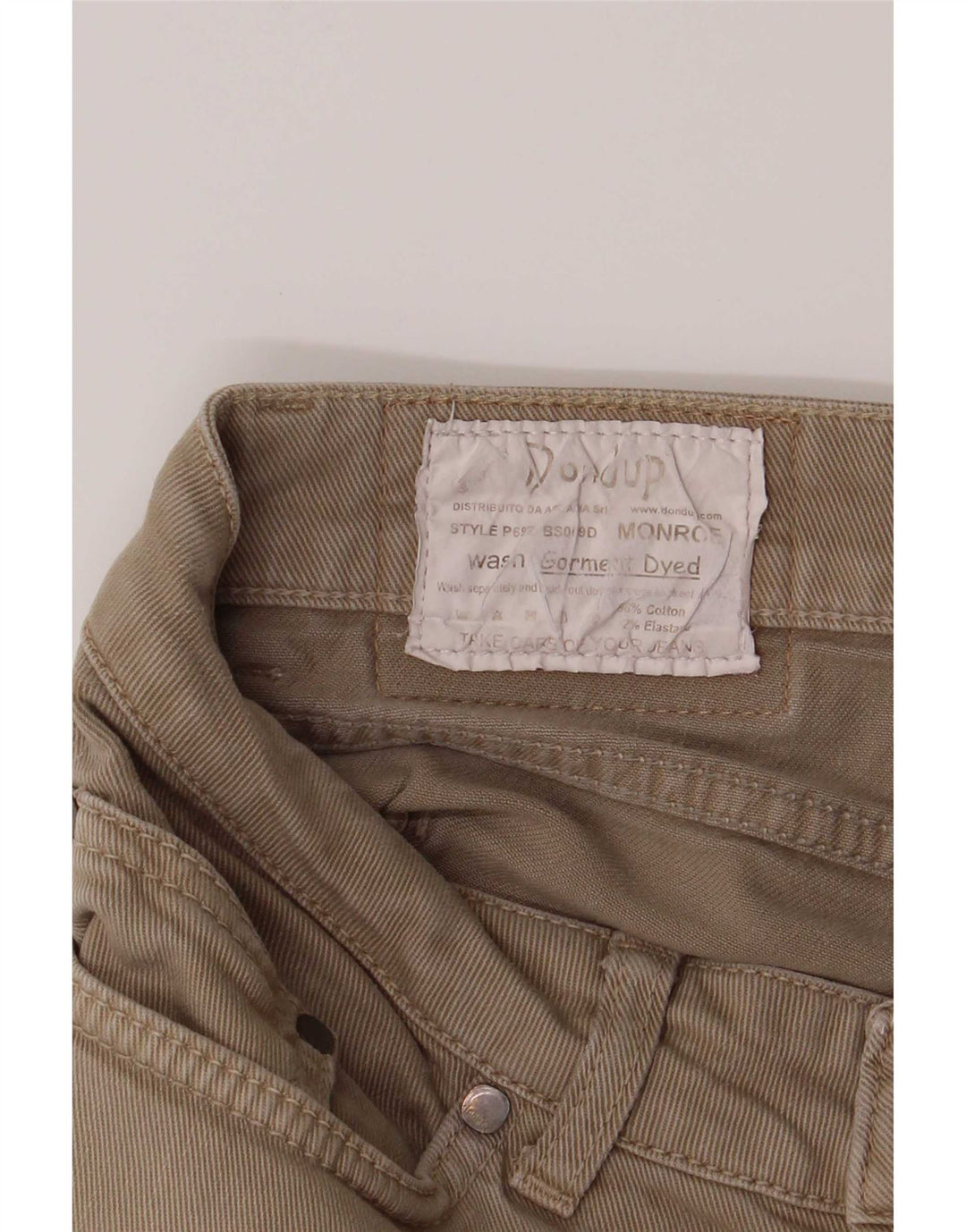 Dondup Womens Slim Jeans W28 L27 Beige Cotton