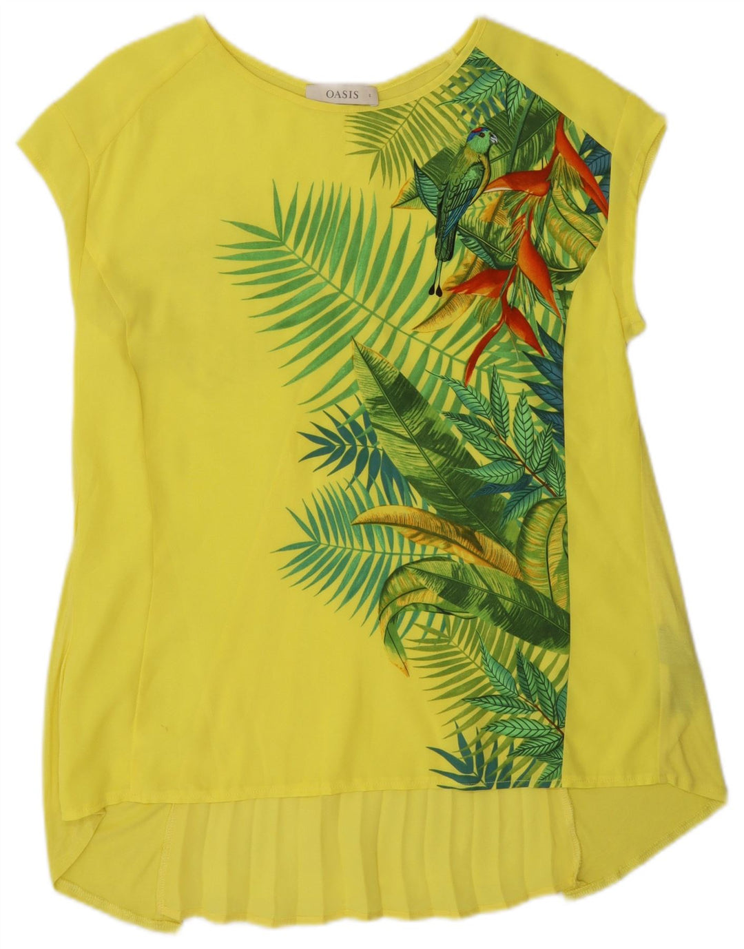Oasis Womens Tunic Top UK 10 Small Yellow Floral Polyester
