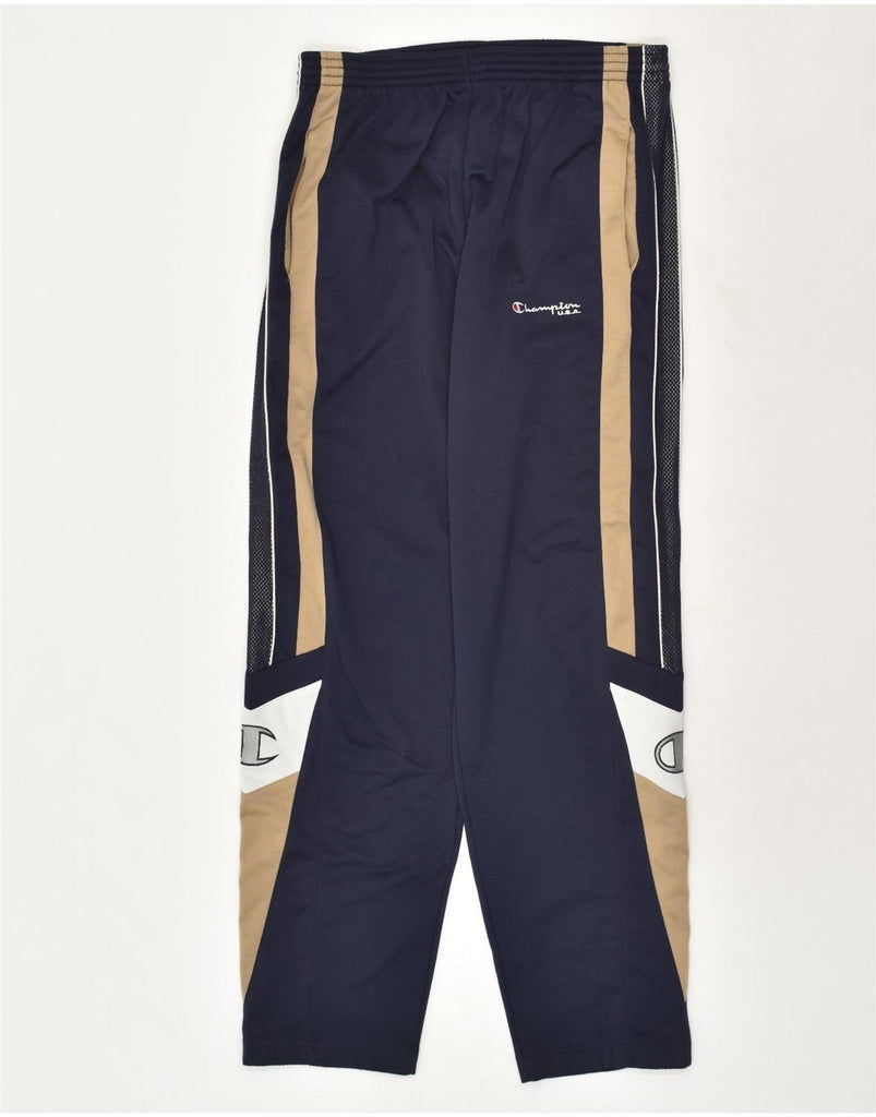 CHAMPION Boys Tracksuit Trousers 15-16 Years Medium  Navy Blue Colourblock | Vintage Champion | Thrift | Second-Hand Champion | Used Clothing | Messina Hembry 