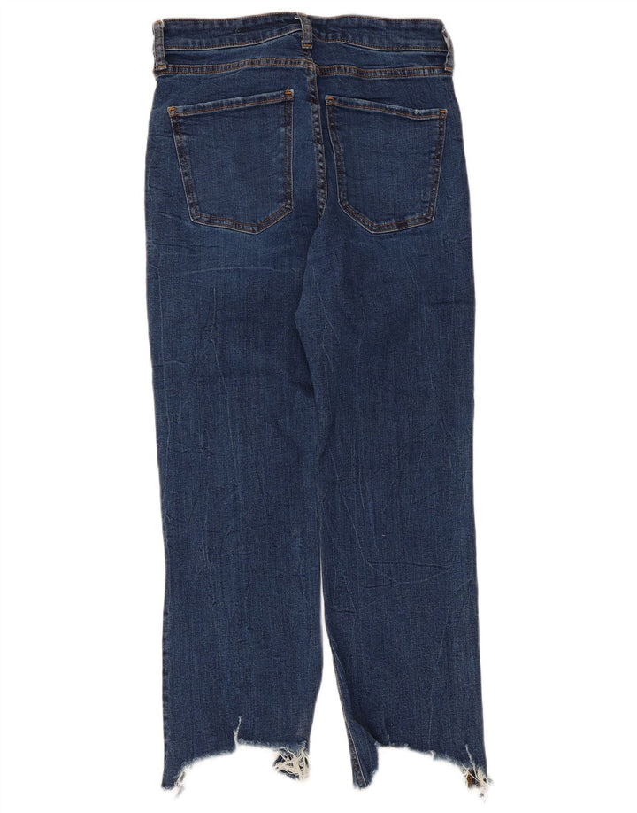 Zara Womens Crop Flared Jeans EU 40 Medium W30 L24 Navy Blue