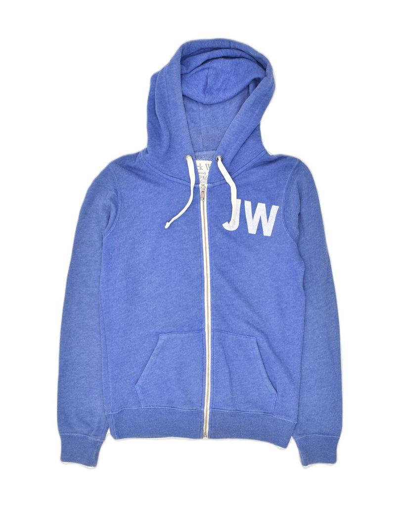 JACK WILLS Womens Loose Fit Graphic Zip Hoodie Sweater UK 8 Small  Blue | Vintage Jack Wills | Thrift | Second-Hand Jack Wills | Used Clothing | Messina Hembry 