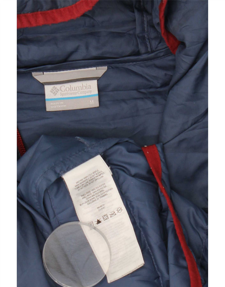 Columbia Mens Hooded Padded Jacket UK 38 Medium Navy Blue Polyester