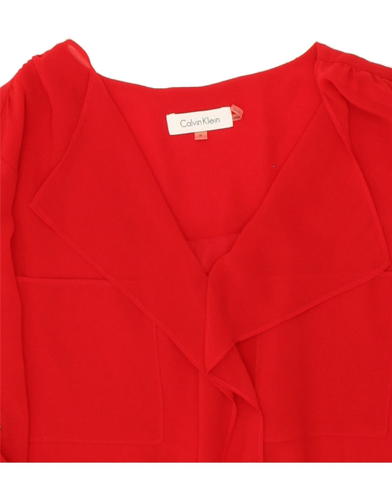 CALVIN KLEIN Womens Blouse Top UK 10 Small Red Polyester Vintage Calvin Klein and Second-Hand Calvin Klein from Messina Hembry 