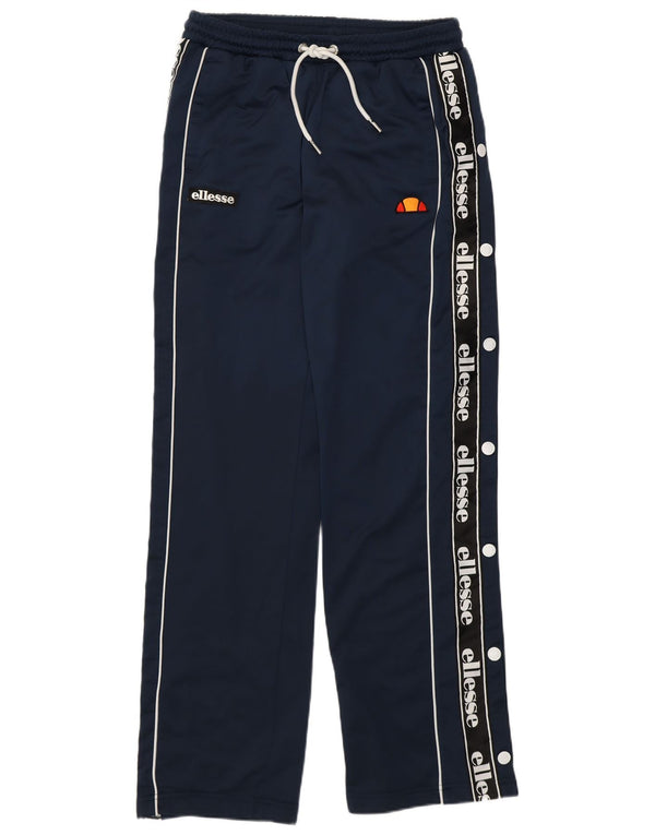Ellesse Womens Graphic Tracksuit Trousers UK 8 Small Navy Blue Colourblock