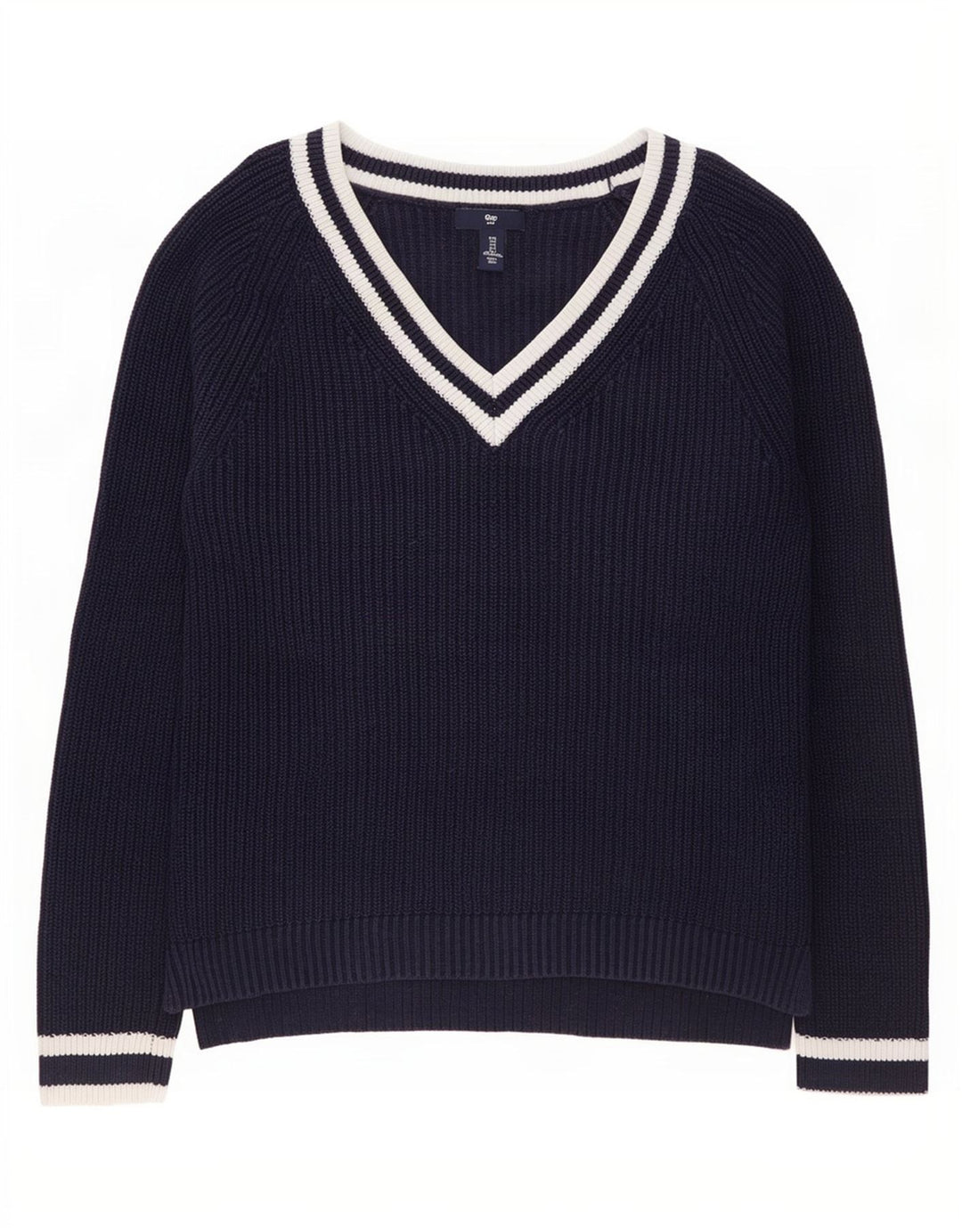 Gap Womens V-Neck Jumper Sweater UK 10 Small Navy Blue