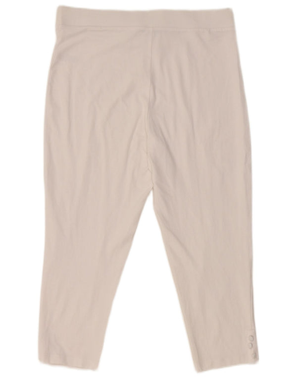 M&Co Womens Capri Leggings UK 14 Large White Cotton