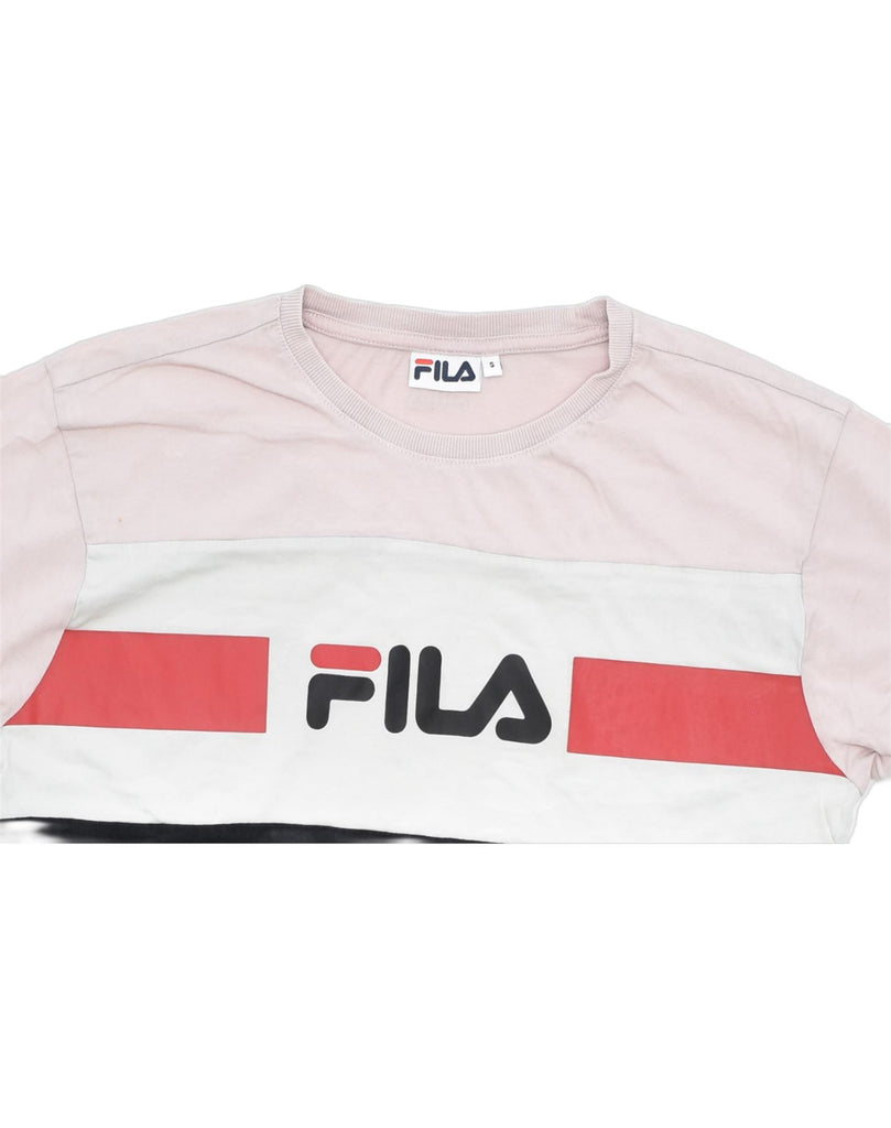 FILA Mens Graphic T-Shirt Top Small Multicoloured Colourblock Cotton | Vintage | Thrift | Second-Hand | Used Clothing | Messina Hembry 