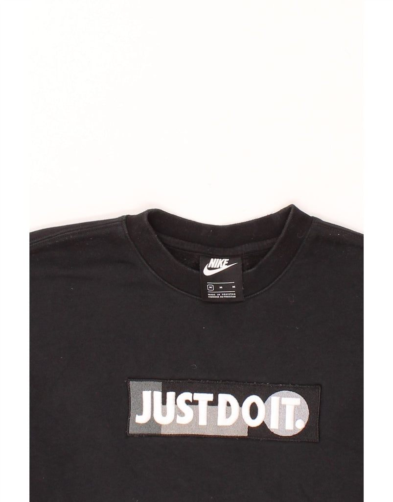 NIKE Mens Graphic Sweatshirt Jumper Medium Black Cotton Vintage Nike and Second-Hand Nike from Messina Hembry 