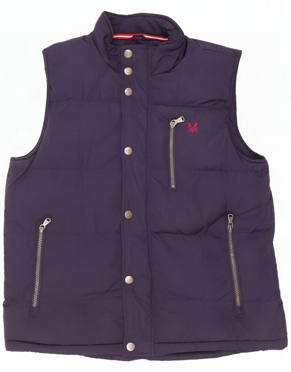 Crew Clothing Mens Padded Gilet UK 36 Small Navy Blue Polyester